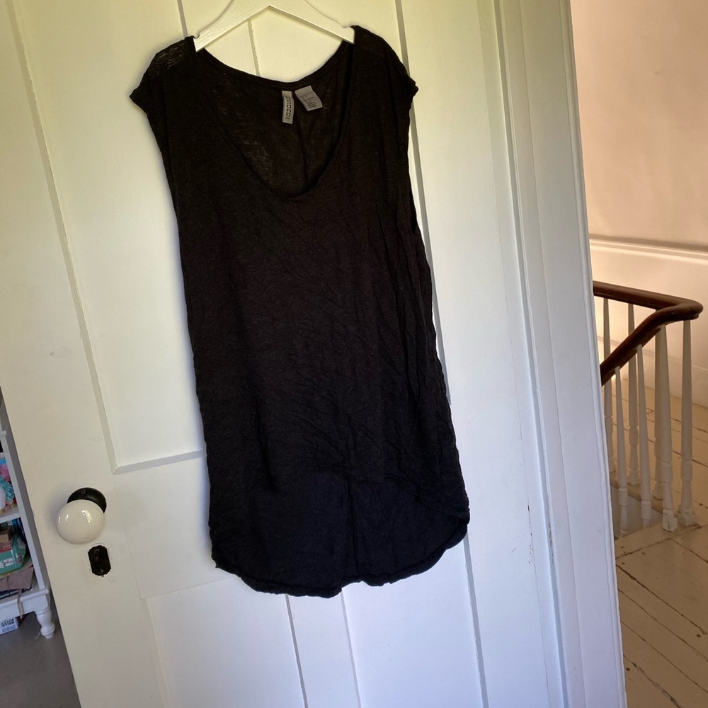 Black Muscle High-Low Tunic